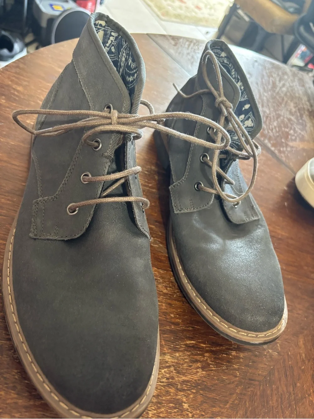 Penguin Men's Gray Suede Lace-Up Chukka Boots